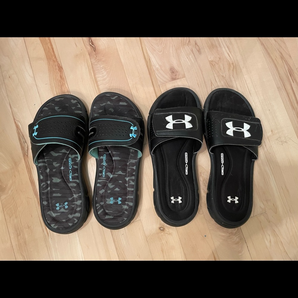 Under Armour Slides - 2 Pairs Size 6